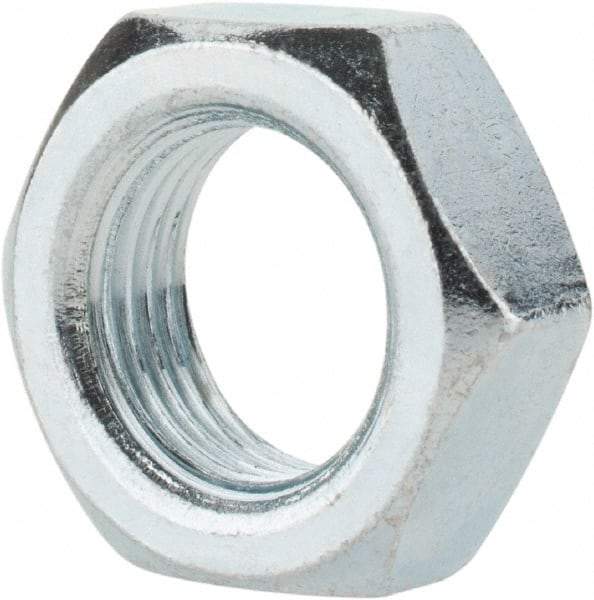 Value Collection - 5/8-18 UNF Steel Right Hand Hex Jam Nut - 15/16" Across Flats, 3/8" High, Zinc-Plated Finish - Exact Industrial Supply