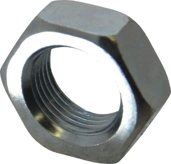 Value Collection - 7/8-14 UN Steel Right Hand Hex Jam Nut - 1-5/16" Across Flats, 31/64" High, Zinc-Plated Finish - Exact Industrial Supply