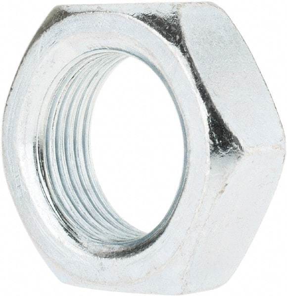 Value Collection - 1-14 UNF Steel Right Hand Hex Jam Nut - 1-1/2" Across Flats, 0.5469" High, Zinc-Plated Finish - Exact Industrial Supply