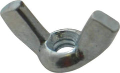 Value Collection - #6-32 UNC, Zinc Plated, Steel Standard Wing Nut - 0.72" Wing Span, 0.41" Wing Span - Exact Industrial Supply