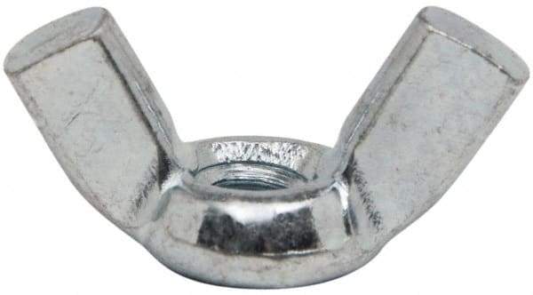 Value Collection - #10-24 UNC, Zinc Plated, Steel Standard Wing Nut - 0.91" Wing Span, 0.47" Wing Span - Exact Industrial Supply