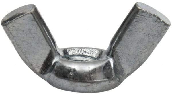 Value Collection - #10-32 UNF, Zinc Plated, Steel Standard Wing Nut - 0.91" Wing Span, 0.47" Wing Span - Exact Industrial Supply