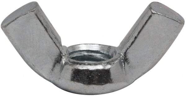 Value Collection - 5/16-18 UNC, Zinc Plated, Steel Standard Wing Nut - 1-1/4" Wing Span, 0.66" Wing Span - Exact Industrial Supply