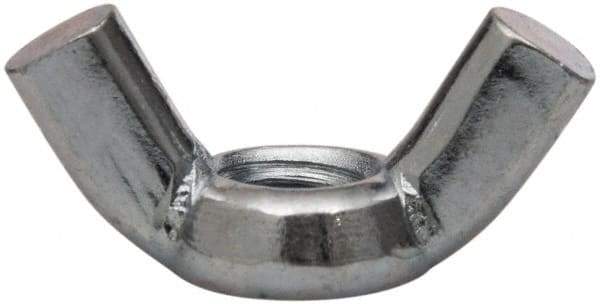 Value Collection - 3/8-16 UNC, Zinc Plated, Steel Standard Wing Nut - 1.44" Wing Span, 0.79" Wing Span - Exact Industrial Supply