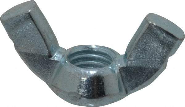 Value Collection - 1/2-13 UNC, Zinc Plated, Steel Standard Wing Nut - 1.94" Wing Span, 1" Wing Span - Exact Industrial Supply