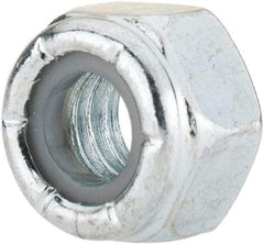 Value Collection - 5/16-18 UNC Grade 2 Hex Lock Nut with Nylon Insert - 1/2" Width Across Flats, 23/64" High, Zinc-Plated Finish - Exact Industrial Supply