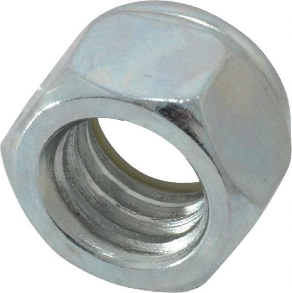 Value Collection - 7/16-14 UNC Grade 2 Hex Lock Nut with Nylon Insert - 11/16" Width Across Flats, 15/32" High, Zinc-Plated Finish - Exact Industrial Supply