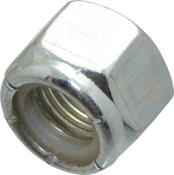 Value Collection - 1/2-20 UNF Grade 2 Hex Lock Nut with Nylon Insert - 3/4" Width Across Flats, 39/64" High, Zinc-Plated Finish - Exact Industrial Supply