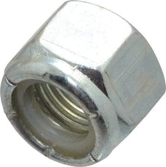 Value Collection - 1/2-20 UNF Grade 2 Hex Lock Nut with Nylon Insert - 3/4" Width Across Flats, 39/64" High, Zinc-Plated Finish - Exact Industrial Supply