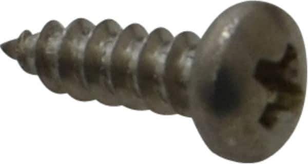 Value Collection - #4 Pan Head Phillips Sheet Metal Screw - Stainless Steel, 3/8" Length Under Head, Grade 18-8 - Exact Industrial Supply