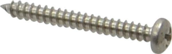 Value Collection - #4 Pan Head Phillips Sheet Metal Screw - Stainless Steel, 1" Length Under Head, Grade 18-8 - Exact Industrial Supply