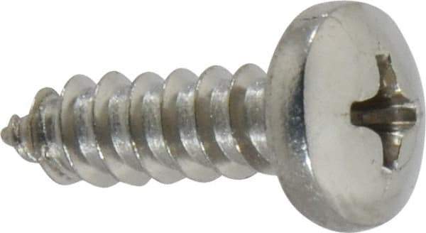 Value Collection - #10 Pan Head Phillips Sheet Metal Screw - Stainless Steel, 5/8" Length Under Head, ASME B18.6.3 & ASME B18.6.4, Grade 18-8 - Exact Industrial Supply