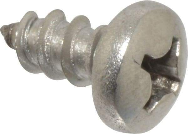 Value Collection - #12 Pan Head Phillips Sheet Metal Screw - Stainless Steel, 1/2" Length Under Head, Grade 18-8 - Exact Industrial Supply
