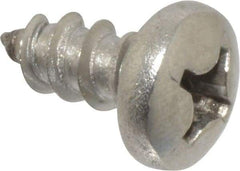 Value Collection - #12 Pan Head Phillips Sheet Metal Screw - Stainless Steel, 1/2" Length Under Head, Grade 18-8 - Exact Industrial Supply