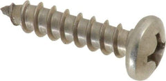 Value Collection - #12 Pan Head Phillips Sheet Metal Screw - Stainless Steel, 1" Length Under Head, Grade 18-8 - Exact Industrial Supply