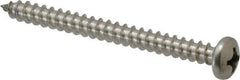 Value Collection - #12 Pan Head Phillips Sheet Metal Screw - Stainless Steel, 2-1/2" Length Under Head, Grade 18-8 - Exact Industrial Supply