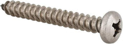 Value Collection - #14 Pan Head Phillips Sheet Metal Screw - Stainless Steel, 2" Length Under Head, Grade 18-8 - Exact Industrial Supply