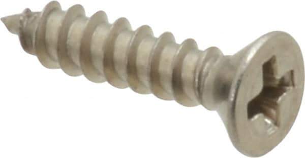 Value Collection - #4 Flat Head Phillips Sheet Metal Screw - Stainless Steel, 1/2" OAL, Grade 18-8 - Exact Industrial Supply