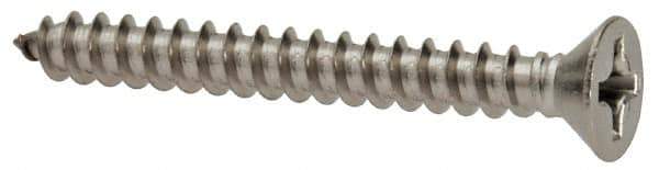Value Collection - #10 Flat Head Phillips Sheet Metal Screw - Stainless Steel, 1/2" OAL, Grade 18-8 - Exact Industrial Supply