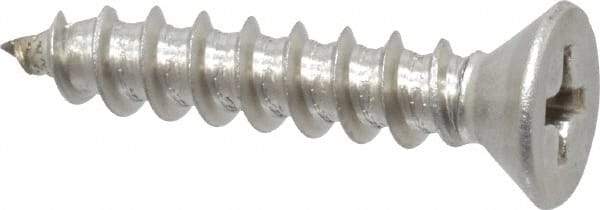 Value Collection - #10 Flat Head Phillips Sheet Metal Screw - Stainless Steel, 1" OAL, Grade 18-8 - Exact Industrial Supply