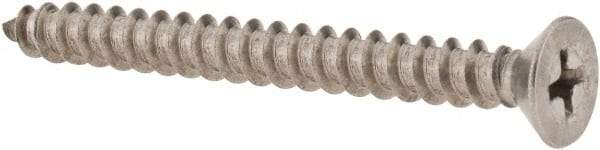 Value Collection - #10 Flat Head Phillips Sheet Metal Screw - Stainless Steel, 2" OAL, Grade 18-8 - Exact Industrial Supply