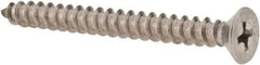 Value Collection - #10 Flat Head Phillips Sheet Metal Screw - Stainless Steel, 2" OAL, Grade 18-8 - Exact Industrial Supply