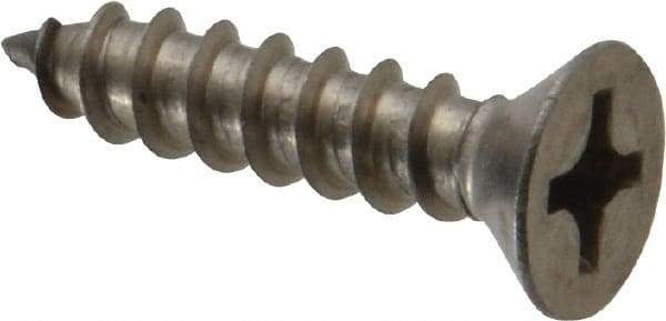 Value Collection - #12 Flat Head Phillips Sheet Metal Screw - Stainless Steel, 1" OAL, Grade 18-8 - Exact Industrial Supply