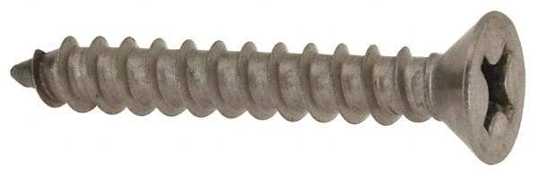 Value Collection - #12 Flat Head Phillips Sheet Metal Screw - Stainless Steel, 1-1/2" OAL, Grade 18-8 - Exact Industrial Supply