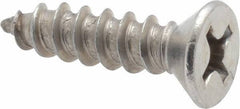 Value Collection - #14 Flat Head Phillips Sheet Metal Screw - Stainless Steel, 1" OAL, Grade 18-8 - Exact Industrial Supply