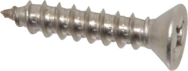 Value Collection - #14 Flat Head Phillips Sheet Metal Screw - Stainless Steel, 1-1/4" OAL, ASME B18.6.3, Grade 18-8 - Exact Industrial Supply