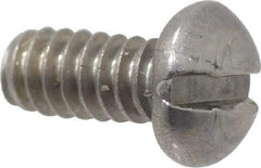Value Collection - #4-40 UNC, 1/4" Length Under Head Slotted Drive Machine Screw - Round Head, Grade 18-8 Stainless Steel, Uncoated, Without Washer - Exact Industrial Supply