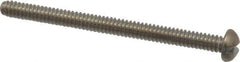 Value Collection - #4-40 UNC, 1-1/2" Length Under Head Slotted Drive Machine Screw - Round Head, Grade 18-8 Stainless Steel, Uncoated, Without Washer - Exact Industrial Supply