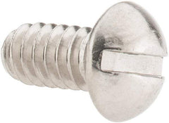 Value Collection - #10-24 UNC, 3/8" Length Under Head Slotted Drive Machine Screw - Round Head, Grade 18-8 Stainless Steel, Uncoated, Without Washer - Exact Industrial Supply