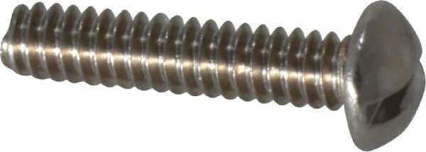 Value Collection - #10-24 UNC, 7/8" Length Under Head Slotted Drive Machine Screw - Round Head, Grade 18-8 Stainless Steel, Uncoated, Without Washer - Exact Industrial Supply
