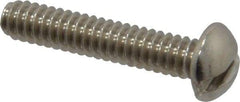 Value Collection - #10-24 UNC, 1" Length Under Head Slotted Drive Machine Screw - Round Head, Grade 18-8 Stainless Steel, Uncoated, Without Washer - Exact Industrial Supply