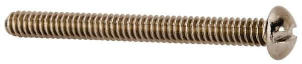 Value Collection - #10-24 UNC, 2" Length Under Head Slotted Drive Machine Screw - Round Head, Grade 18-8 Stainless Steel, Uncoated, Without Washer - Exact Industrial Supply