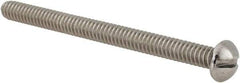 Value Collection - #10-24 UNC, 2-1/2" Length Under Head Slotted Drive Machine Screw - Round Head, Grade 18-8 Stainless Steel, Uncoated, Without Washer - Exact Industrial Supply