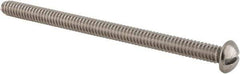 Value Collection - #10-24 UNC, 3" Length Under Head Slotted Drive Machine Screw - Round Head, Grade 18-8 Stainless Steel, Uncoated, Without Washer - Exact Industrial Supply