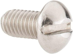 Value Collection - #10-32 UNF, 3/8" Length Under Head Slotted Drive Machine Screw - Round Head, Grade 18-8 Stainless Steel, Uncoated, Without Washer - Exact Industrial Supply