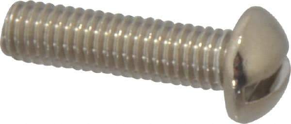Value Collection - #10-32 UNF, 3/4" Length Under Head Slotted Drive Machine Screw - Round Head, Grade 18-8 Stainless Steel, Uncoated, Without Washer - Exact Industrial Supply