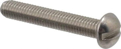 Value Collection - #10-32 UNF, 1-1/4" Length Under Head Slotted Drive Machine Screw - Round Head, Grade 18-8 Stainless Steel, Uncoated, Without Washer - Exact Industrial Supply