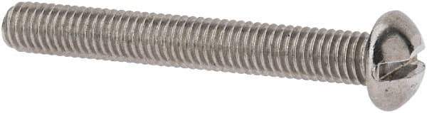 Value Collection - #10-32 UNF, 1-1/2" Length Under Head Slotted Drive Machine Screw - Round Head, Grade 18-8 Stainless Steel, Uncoated, Without Washer - Exact Industrial Supply