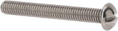 Value Collection - #10-32 UNF, 1-1/2" Length Under Head Slotted Drive Machine Screw - Round Head, Grade 18-8 Stainless Steel, Uncoated, Without Washer - Exact Industrial Supply