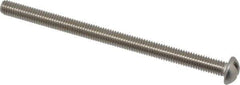 Value Collection - #10-32 UNF, 3" Length Under Head Slotted Drive Machine Screw - Round Head, Grade 18-8 Stainless Steel, Uncoated, Without Washer - Exact Industrial Supply