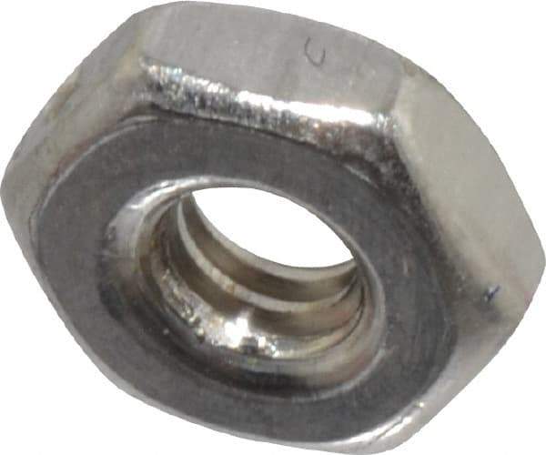 Value Collection - #2-56 UNC Stainless Steel Right Hand Machine Screw Hex Nut - 3/16" Across Flats, 1/16" High, Uncoated - Exact Industrial Supply