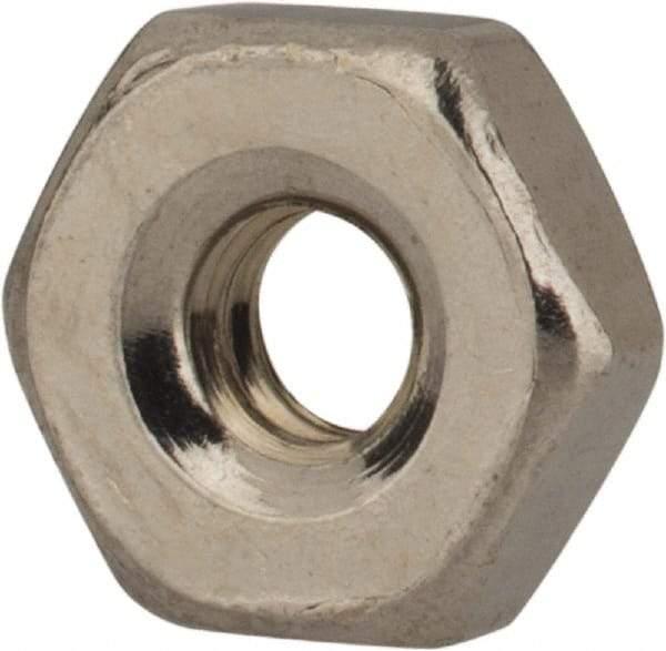 Value Collection - #4-40 UNC Stainless Steel Right Hand Machine Screw Hex Nut - 1/4" Across Flats, 3/32" High, Uncoated - Exact Industrial Supply