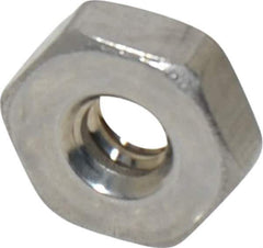 Value Collection - #6-32 UNC Stainless Steel Right Hand Machine Screw Hex Nut - 5/16" Across Flats, 7/64" High, Uncoated - Exact Industrial Supply