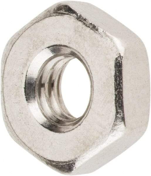 Value Collection - #8-32 UNC Stainless Steel Right Hand Machine Screw Hex Nut - 11/32" Across Flats, 1/8" High, Uncoated - Exact Industrial Supply