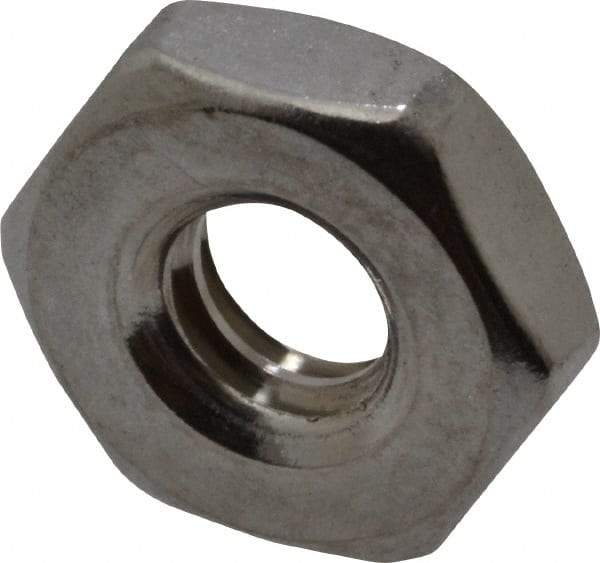 Value Collection - #10-24 UNC Stainless Steel Right Hand Machine Screw Hex Nut - 3/8" Across Flats, 1/8" High, Uncoated - Exact Industrial Supply