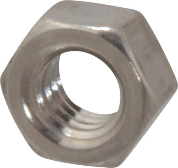 Value Collection - 5/16-18 UNC Stainless Steel Right Hand Hex Nut - 1/2" Across Flats, 17/64" High, Uncoated - Exact Industrial Supply